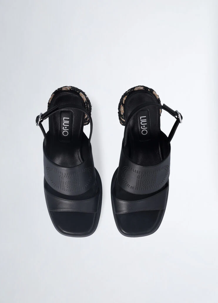 Raffia-heeled sandals