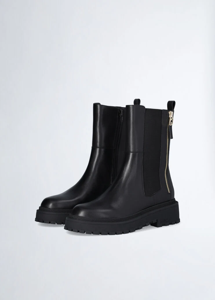 Black ankle boots with zip