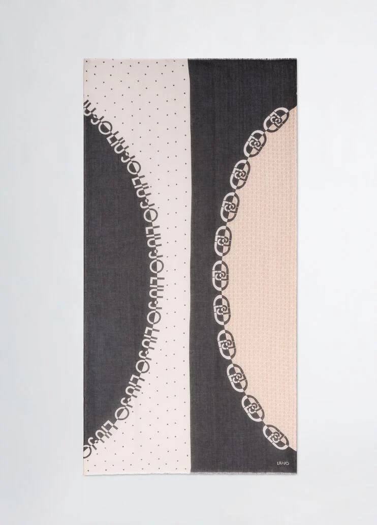 Black color-block stole