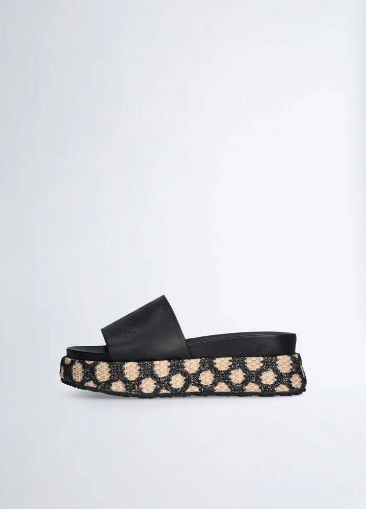 Raffia platform sandals