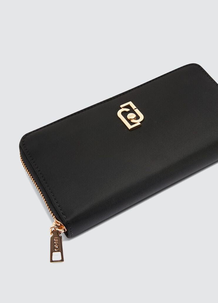 Large nylon zip-around wallet