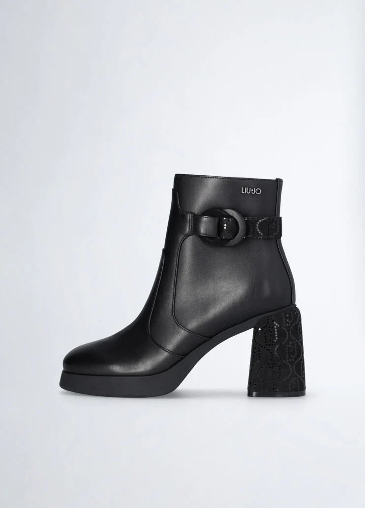 Black ankle boots in leather