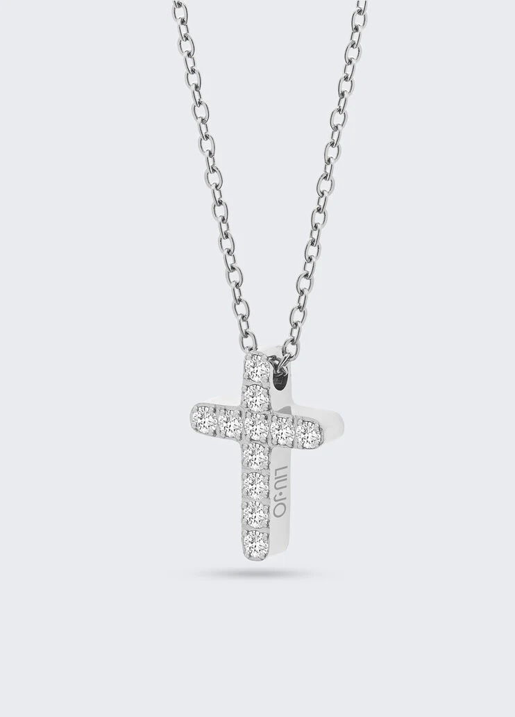 Necklace with bejewelled cross