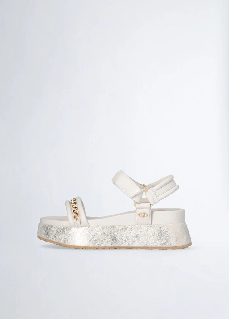 Platform sandals with chain detailing