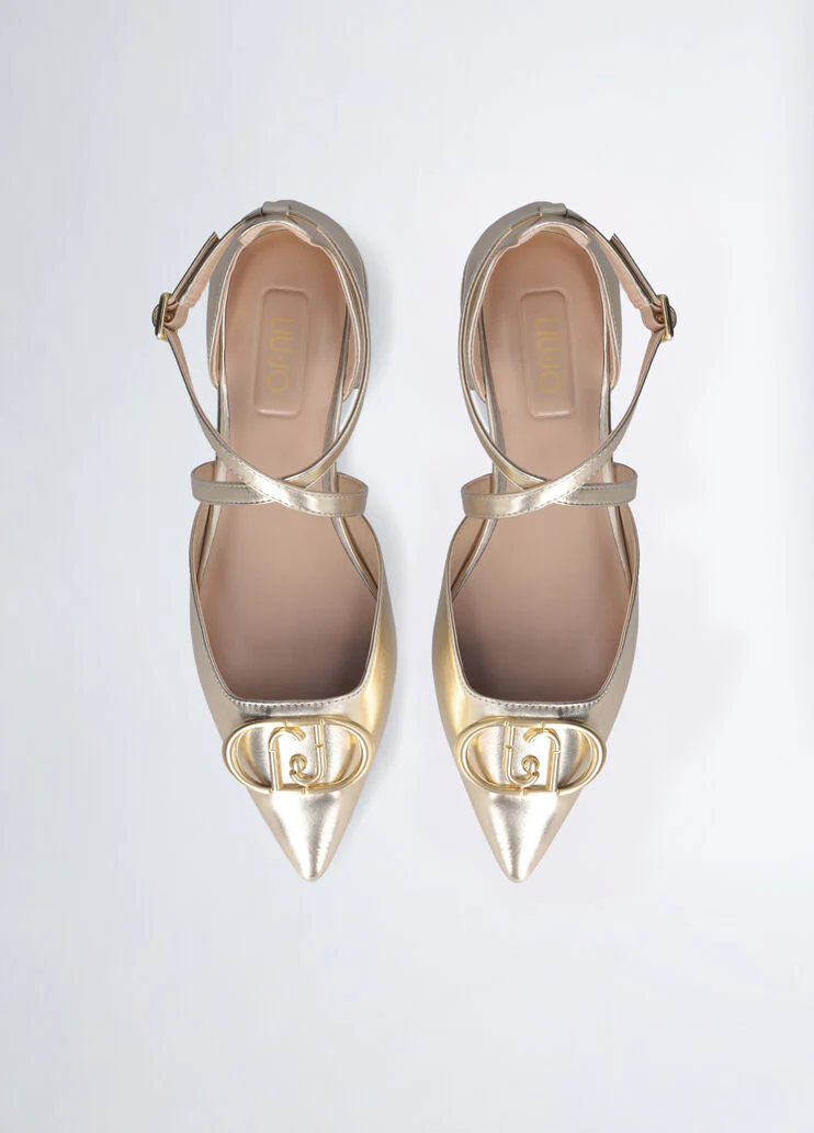 Ballet flats with maxi-logo