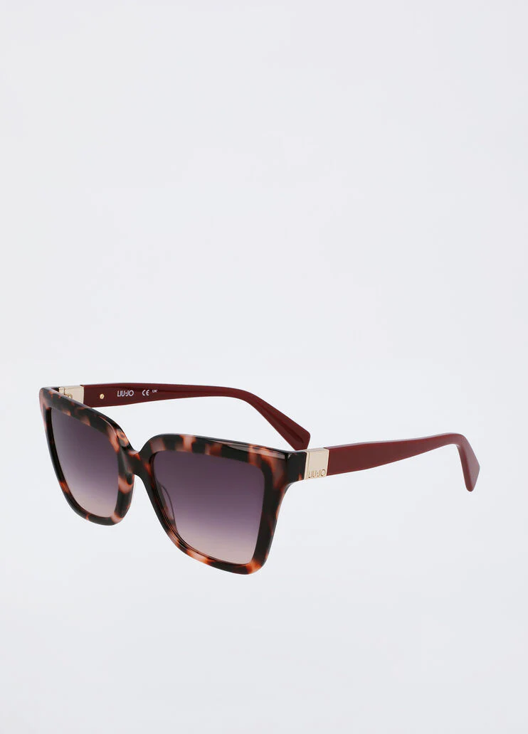 Pink tortoiseshell cat-eye sunglasses