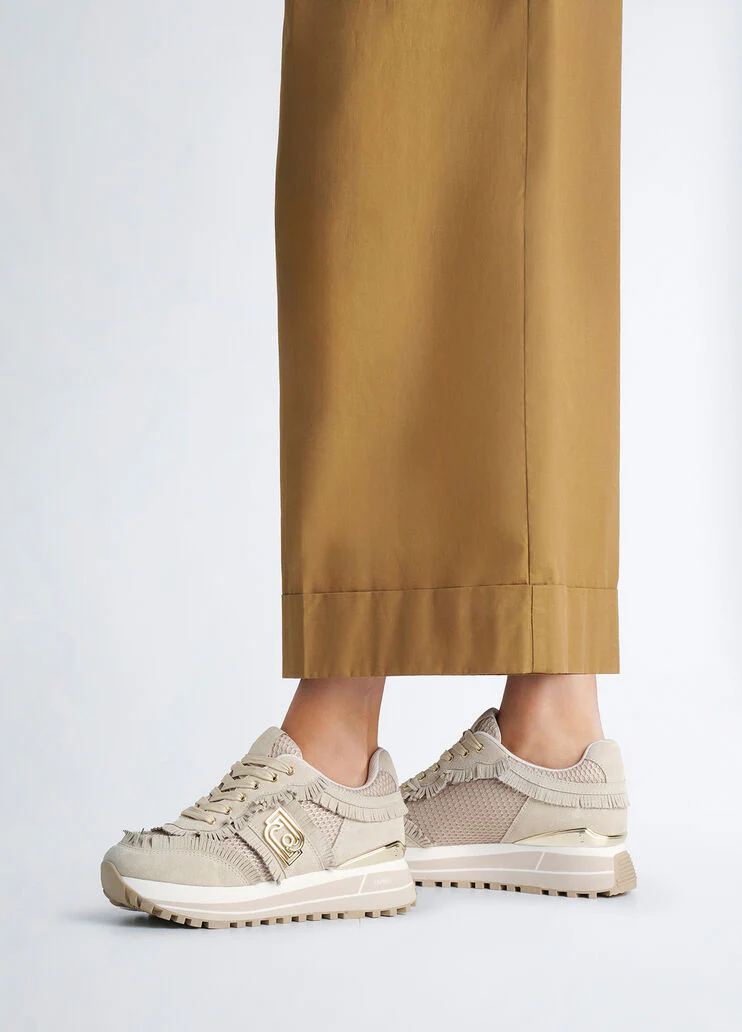 Platform sneakers with fringing