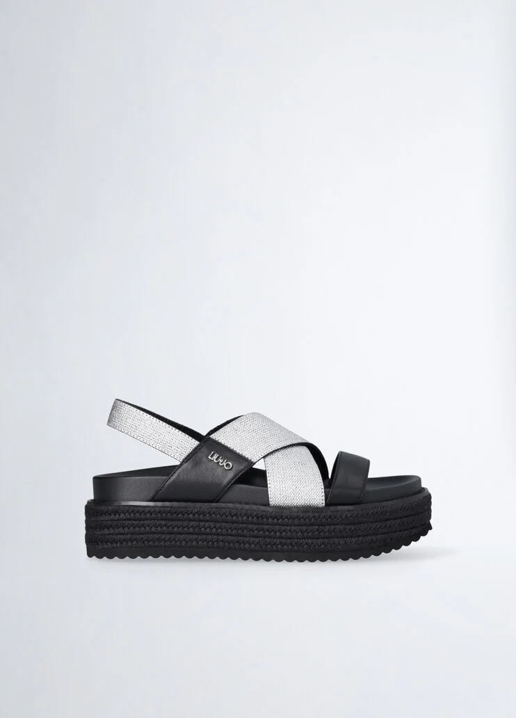 Woven platform sandals