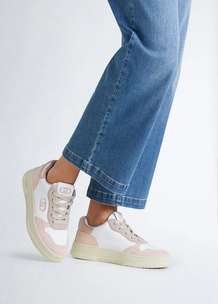 Suede and leather sneakers