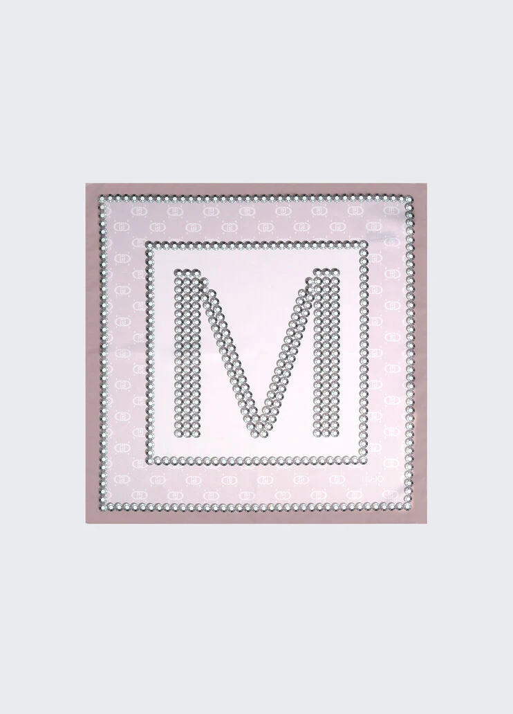 Beige letter M foulard