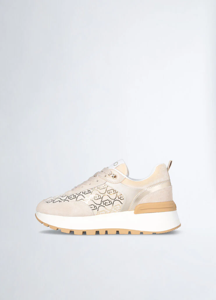 Platform sneakers with micro sequins