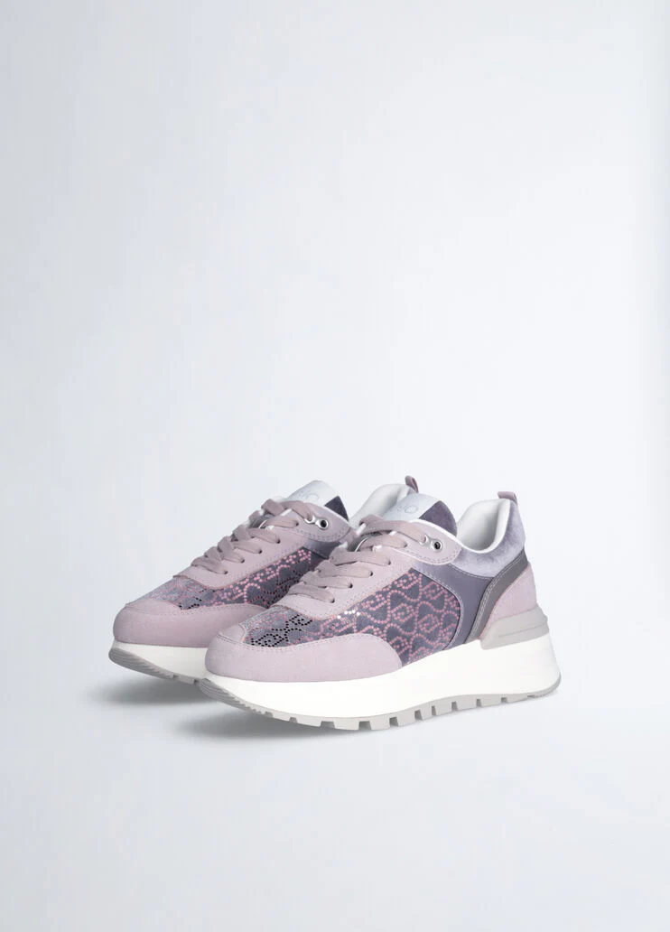 Platform sneakers with micro sequins