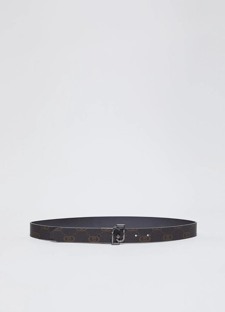Reversible belt with logo buckle