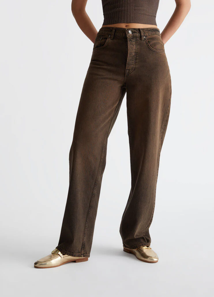 High-rise lurex jeans