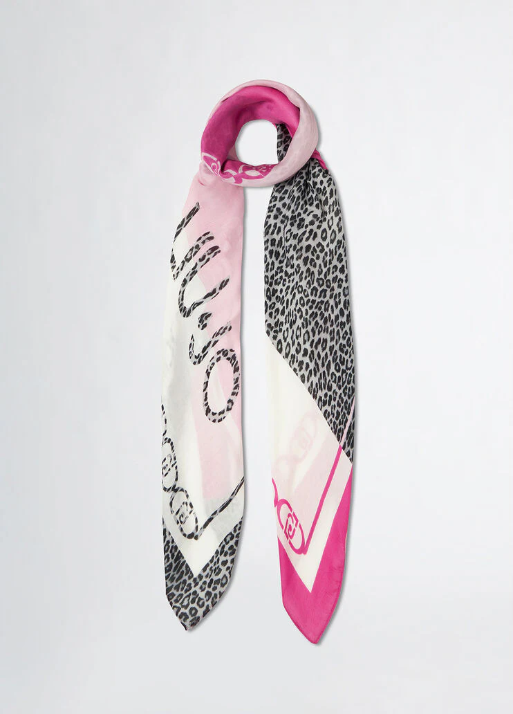 Pink animal-print foulard
