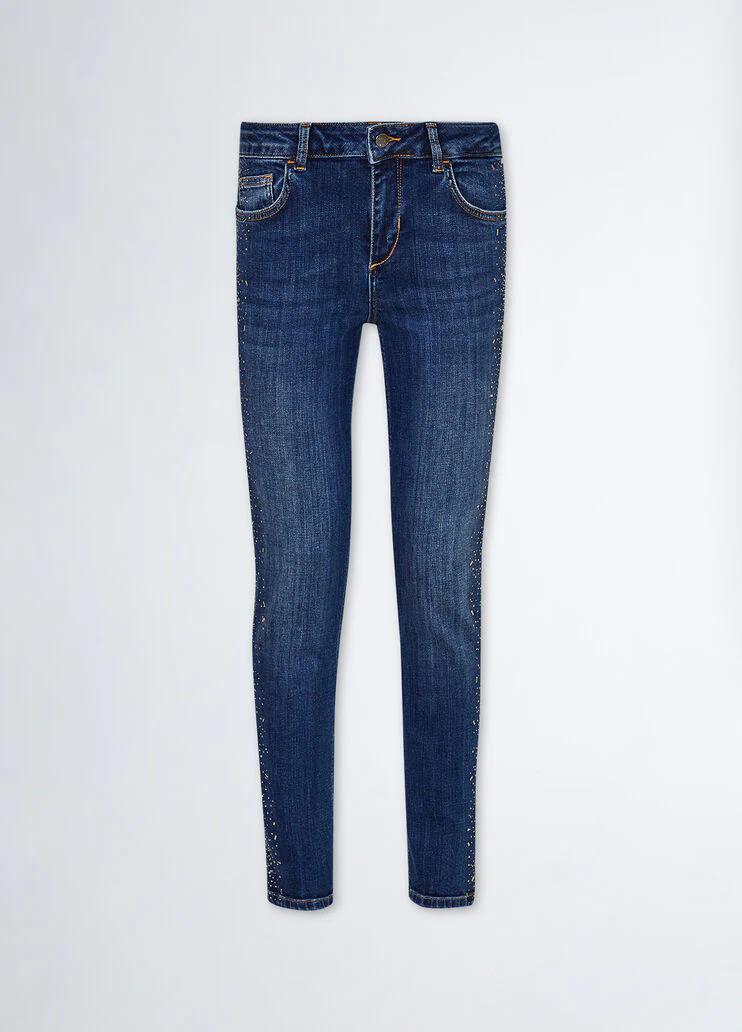 Bottom Up skinny jeans with gemstones