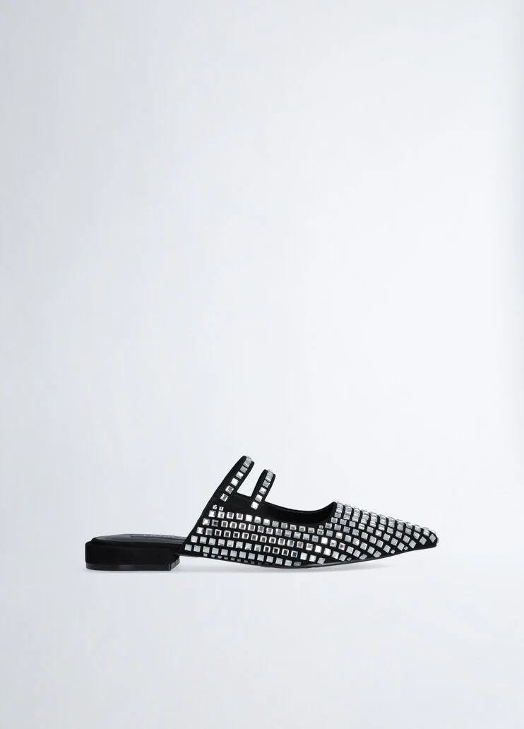 Full rhinestone mules