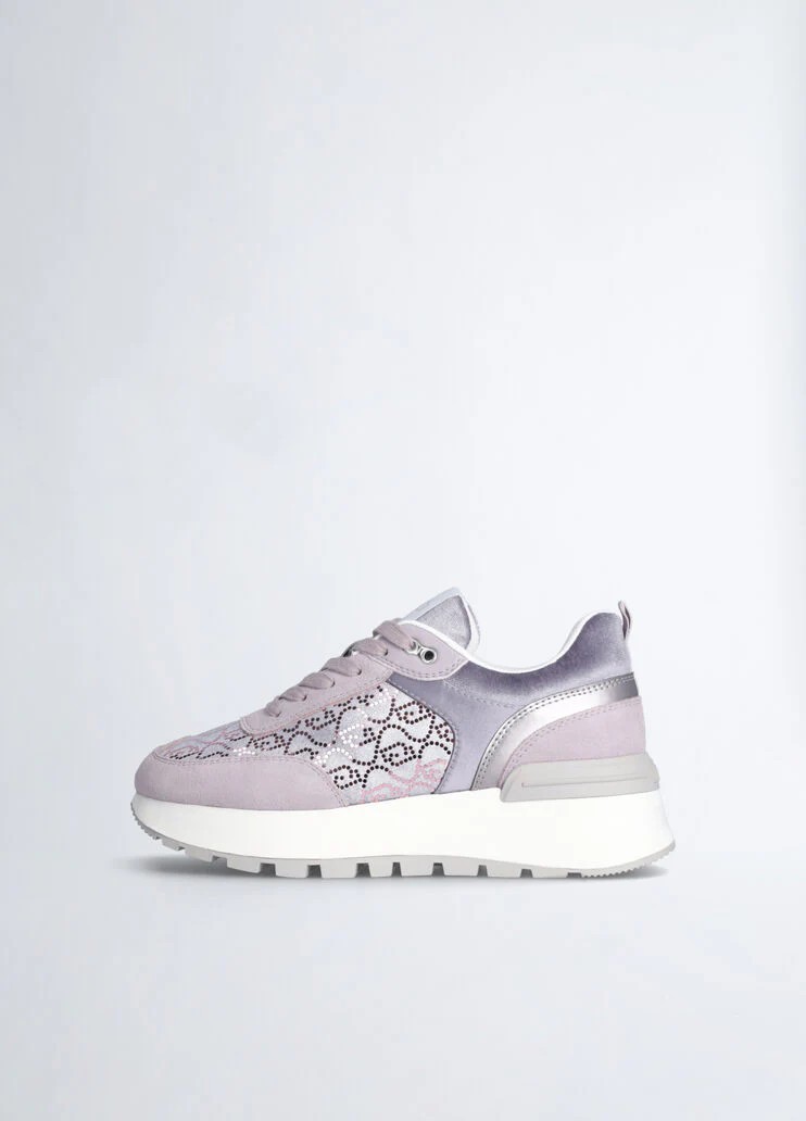 Platform sneakers with micro sequins