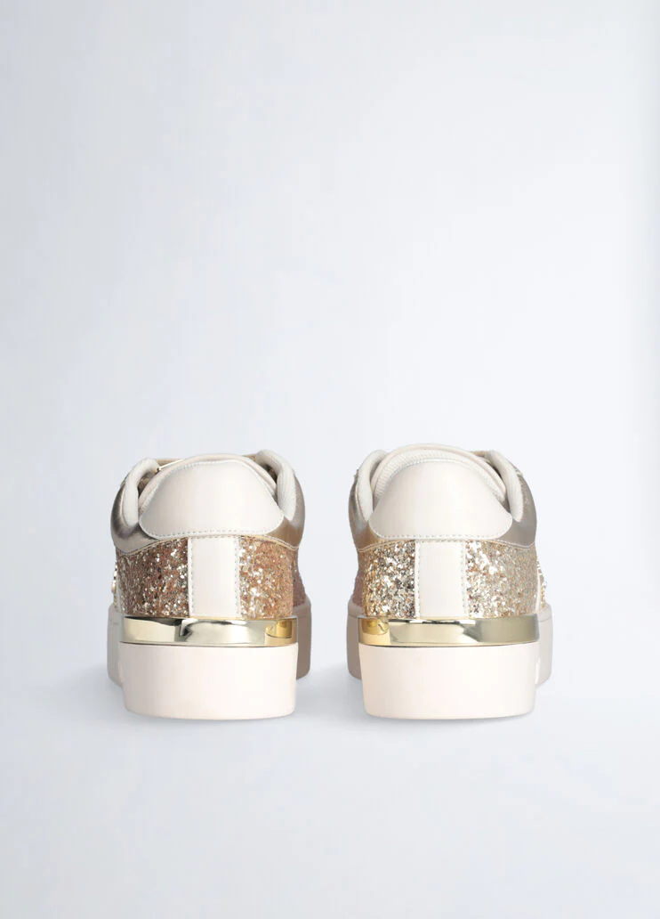 Sneakers with multicolour glitter