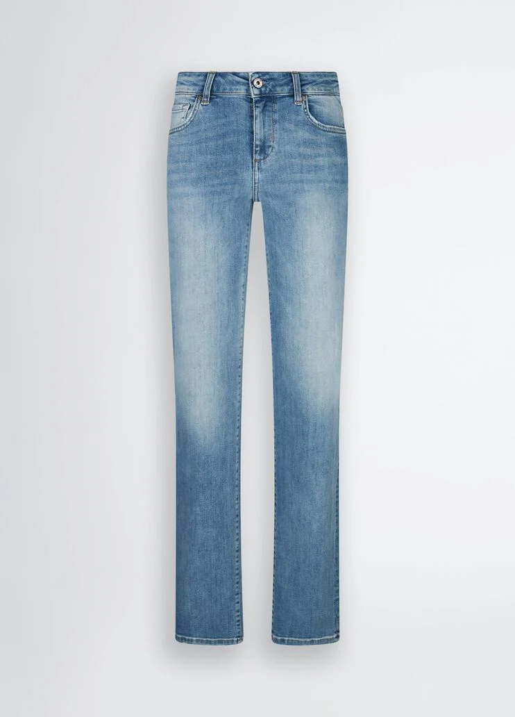 Low-rise straight-leg jeans