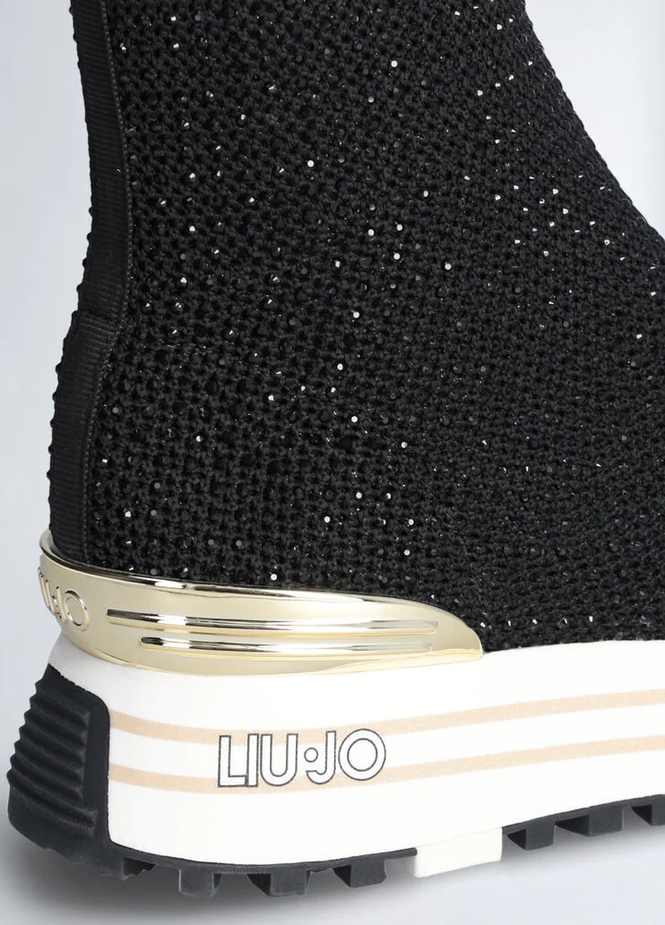 Sock sneakers with gemstones