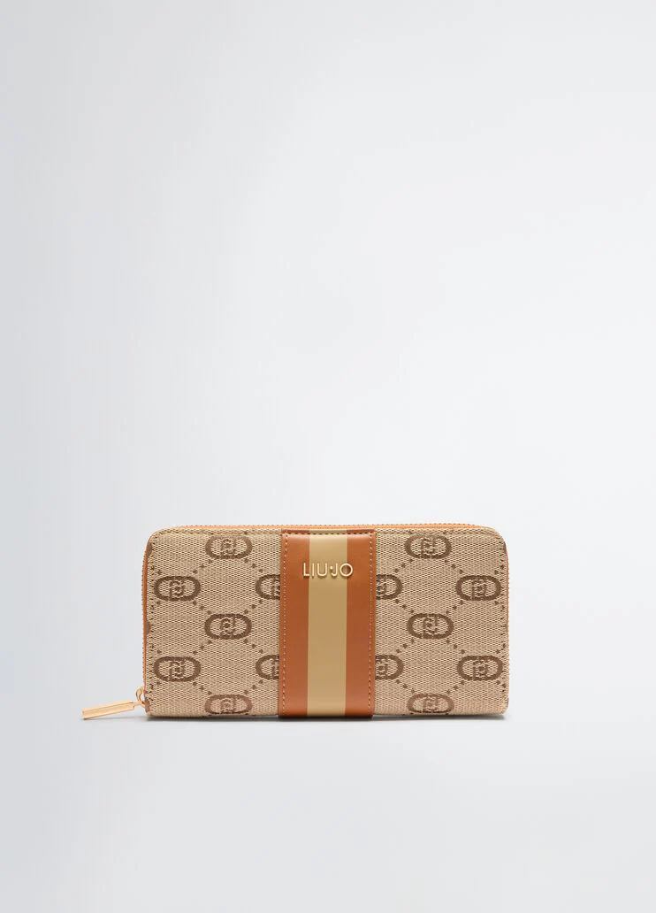 Jacquard zip-around wallet