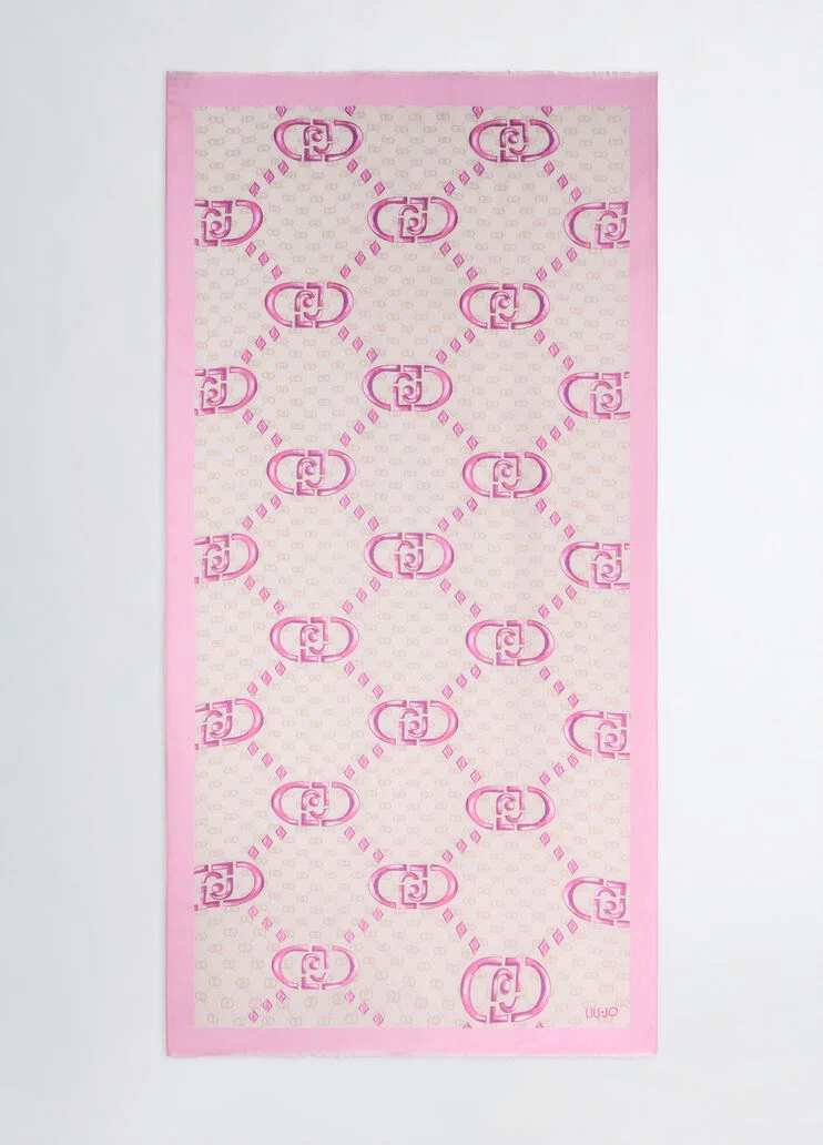 Pink stole with logo