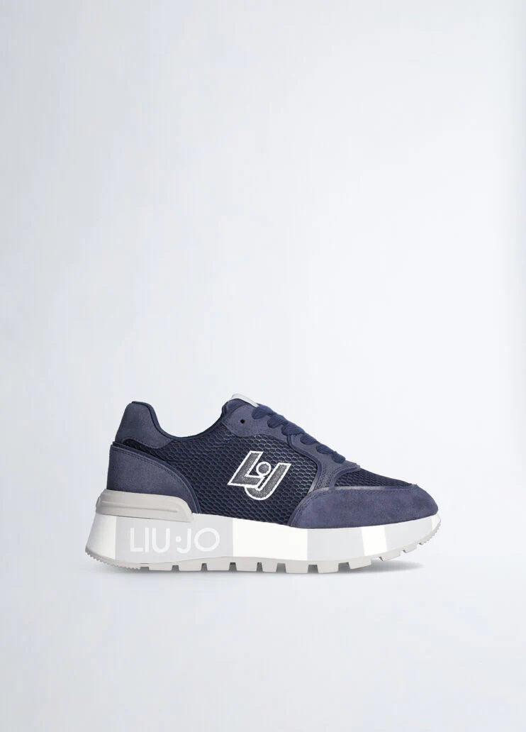 Blue platform sneakers