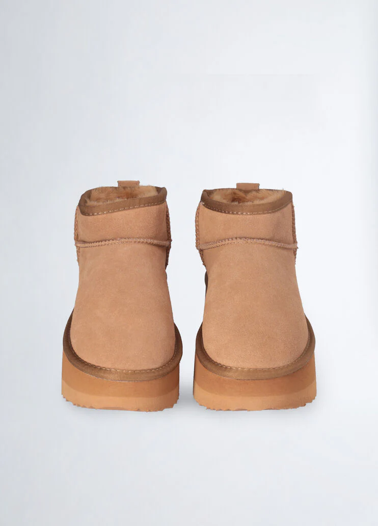 Warm platform ankle boots