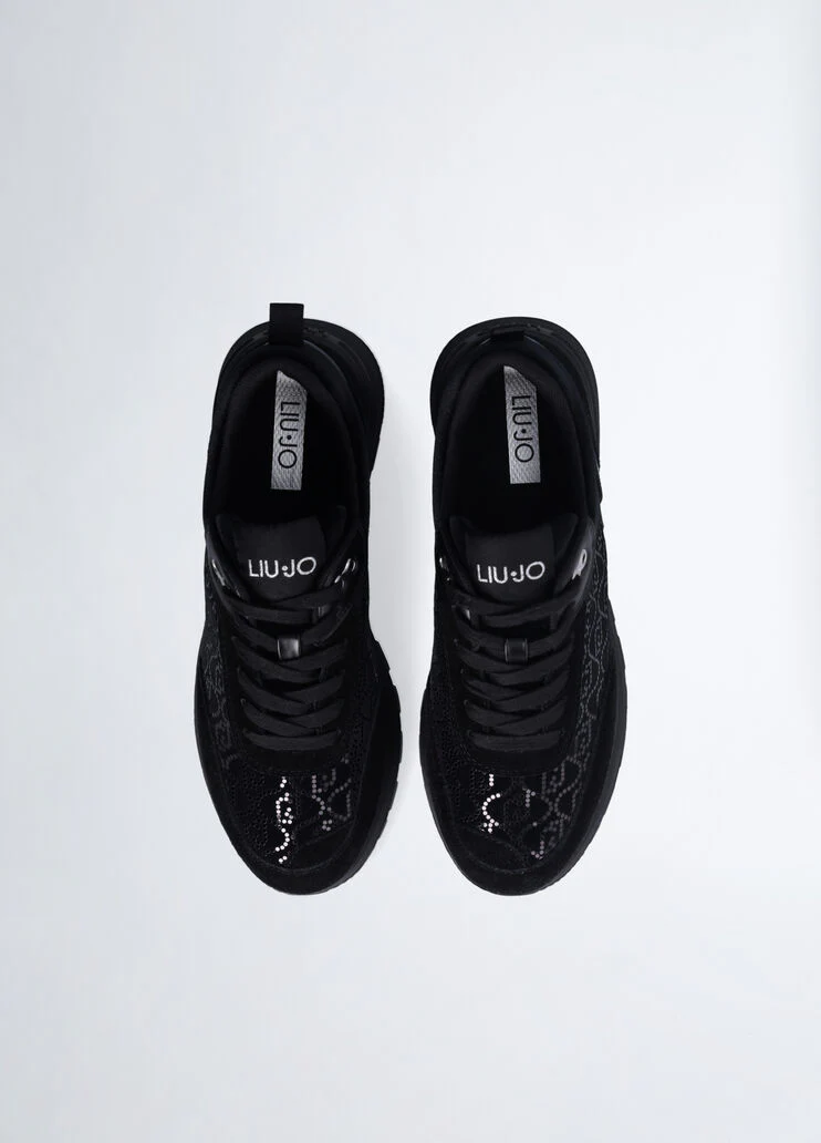 Platform sneakers with micro sequins