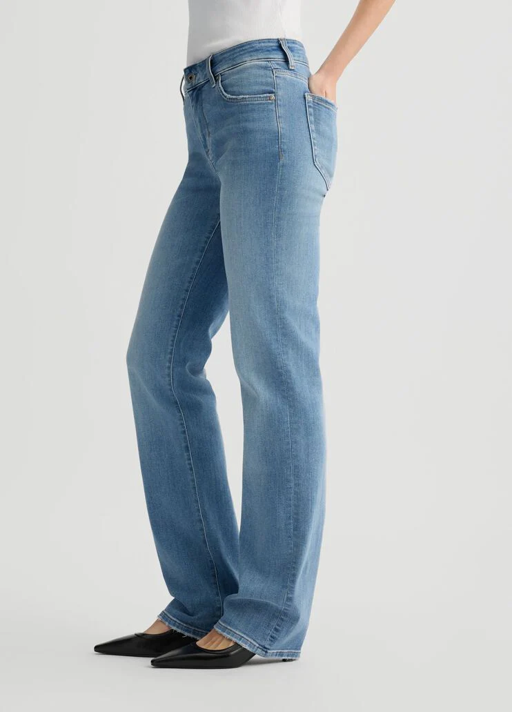 Low-rise straight-leg jeans
