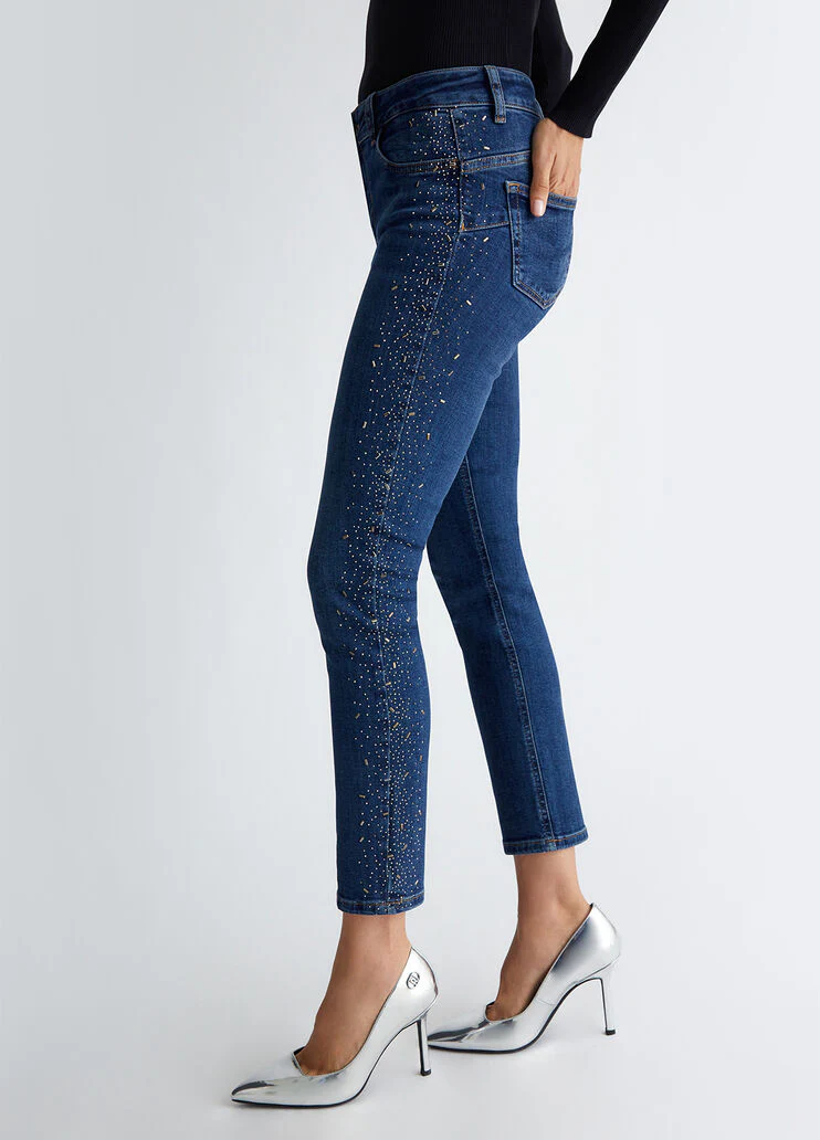 Bottom Up skinny jeans with gemstones