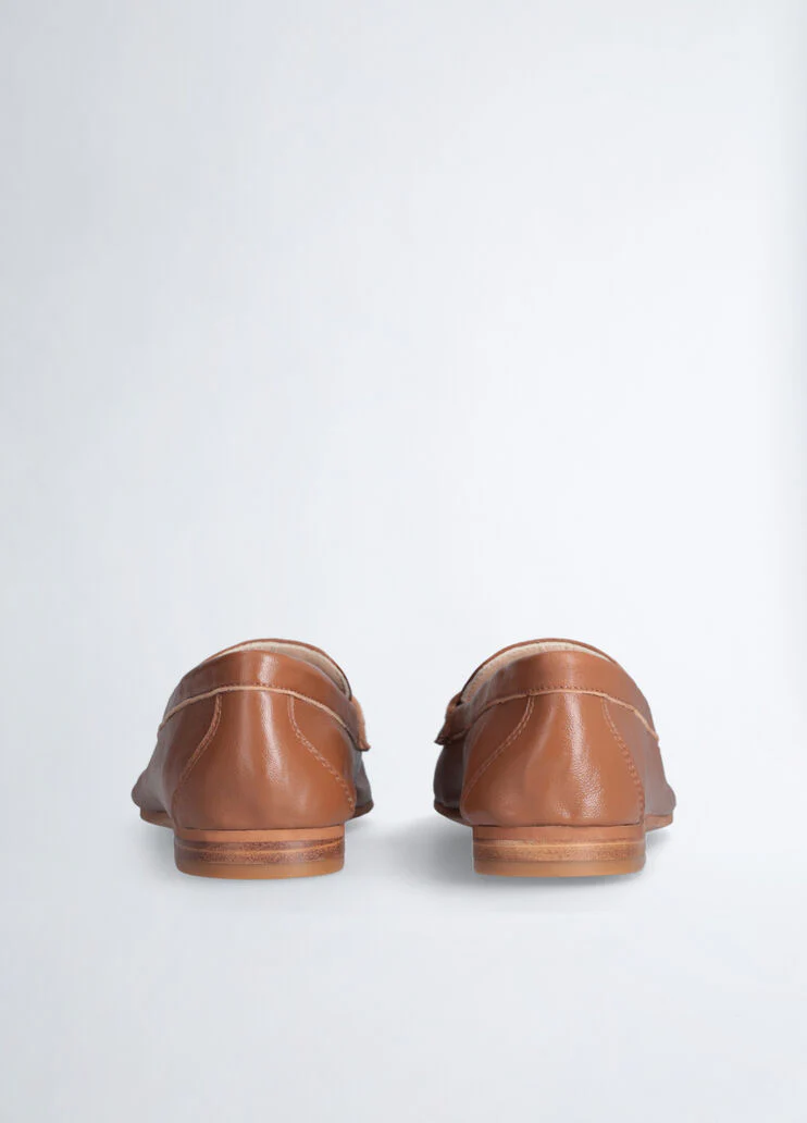 Brown soft nappa leather loafers