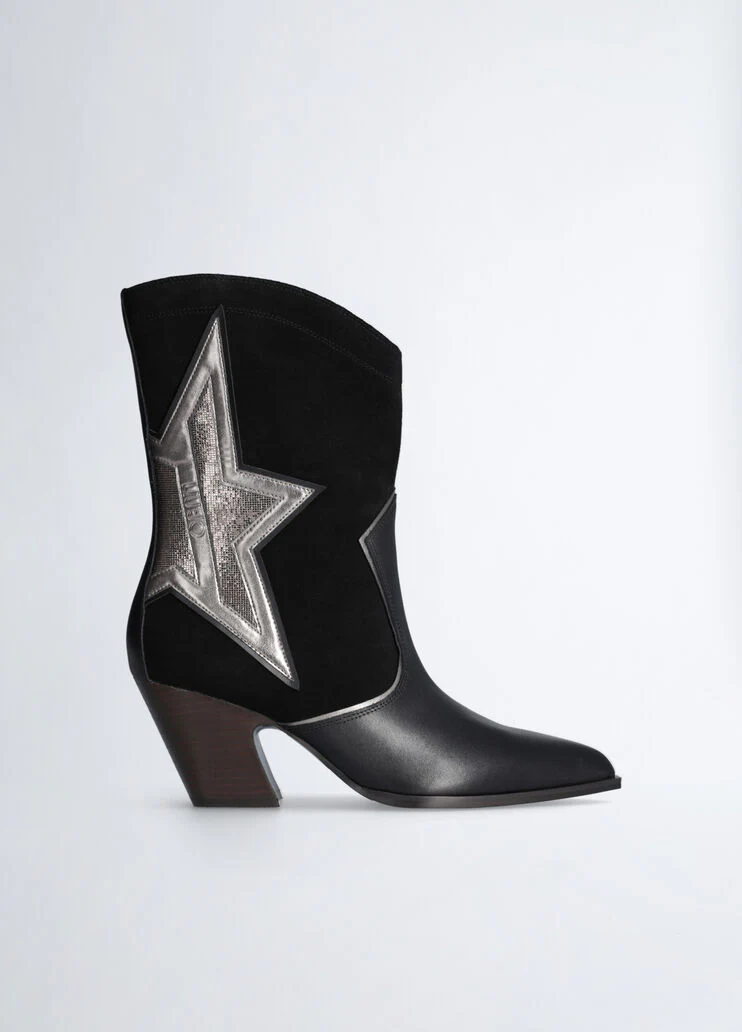 Black cowboy boots with star
