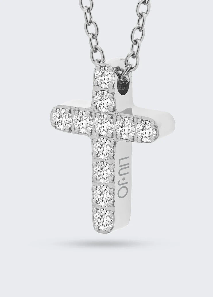 Necklace with bejewelled cross