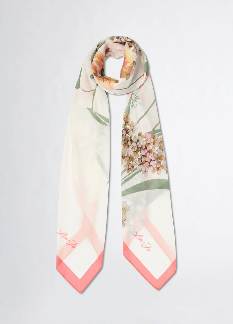 White foulard with flowers