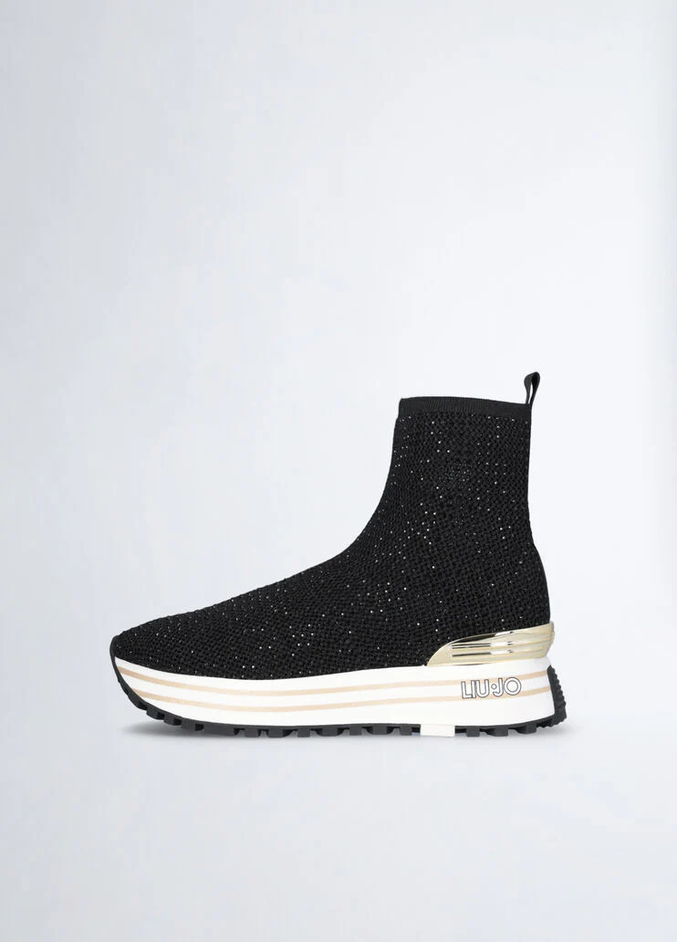 Sock sneakers with gemstones