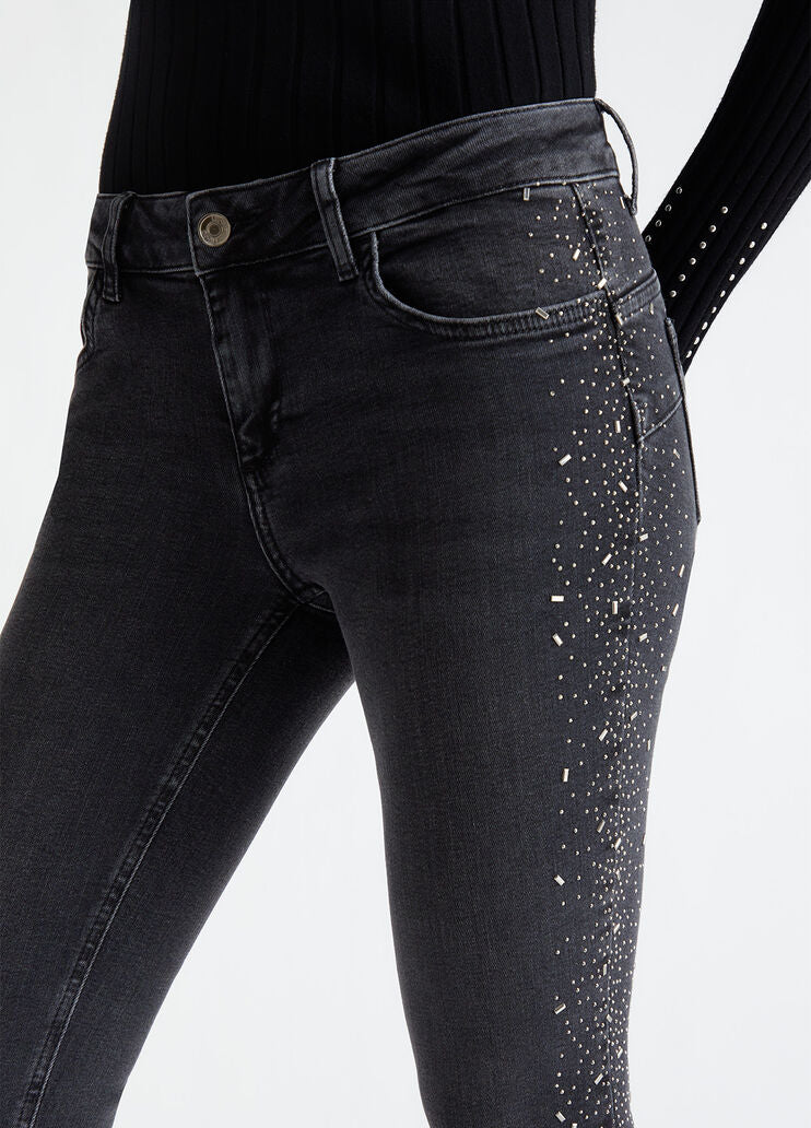 Bottom Up skinny jeans with gemstones