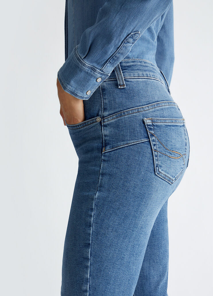 High-rise bootcut jeans