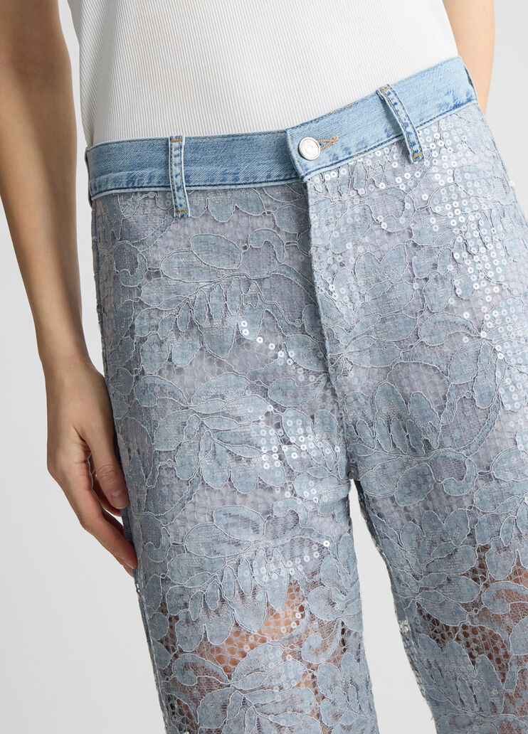 Flared lace trousers
