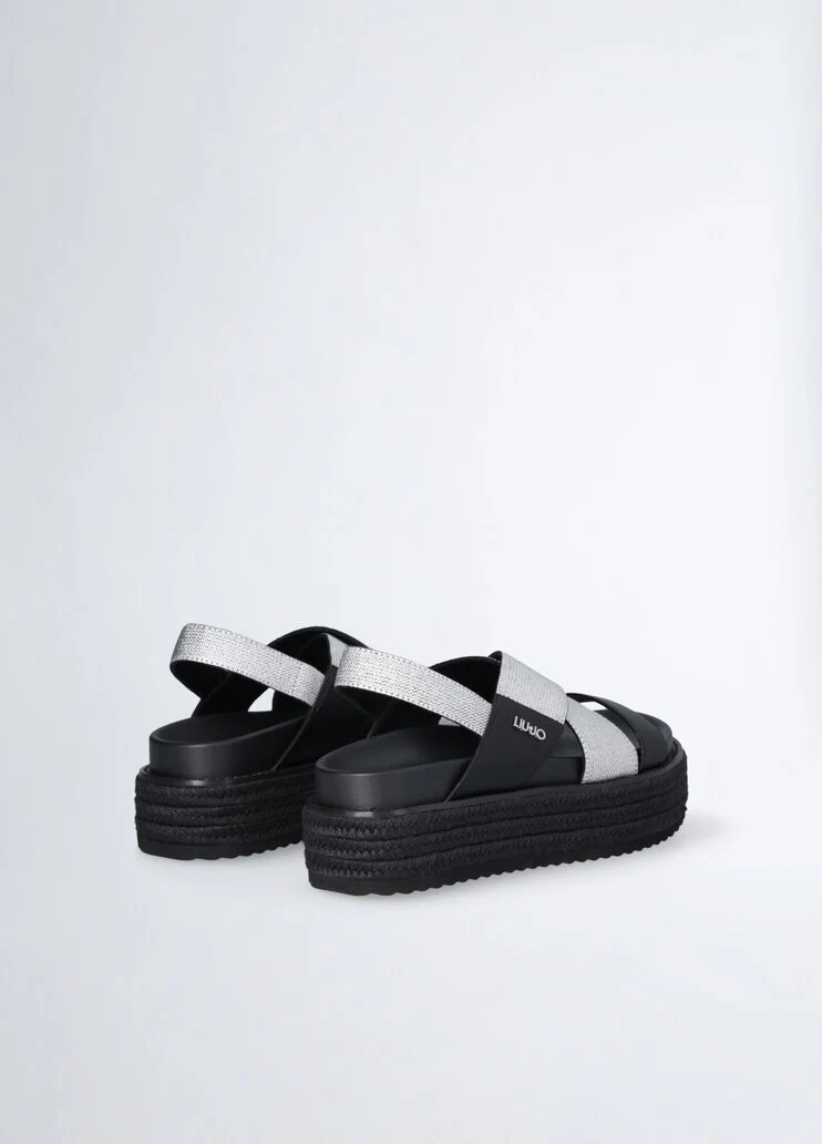 Woven platform sandals