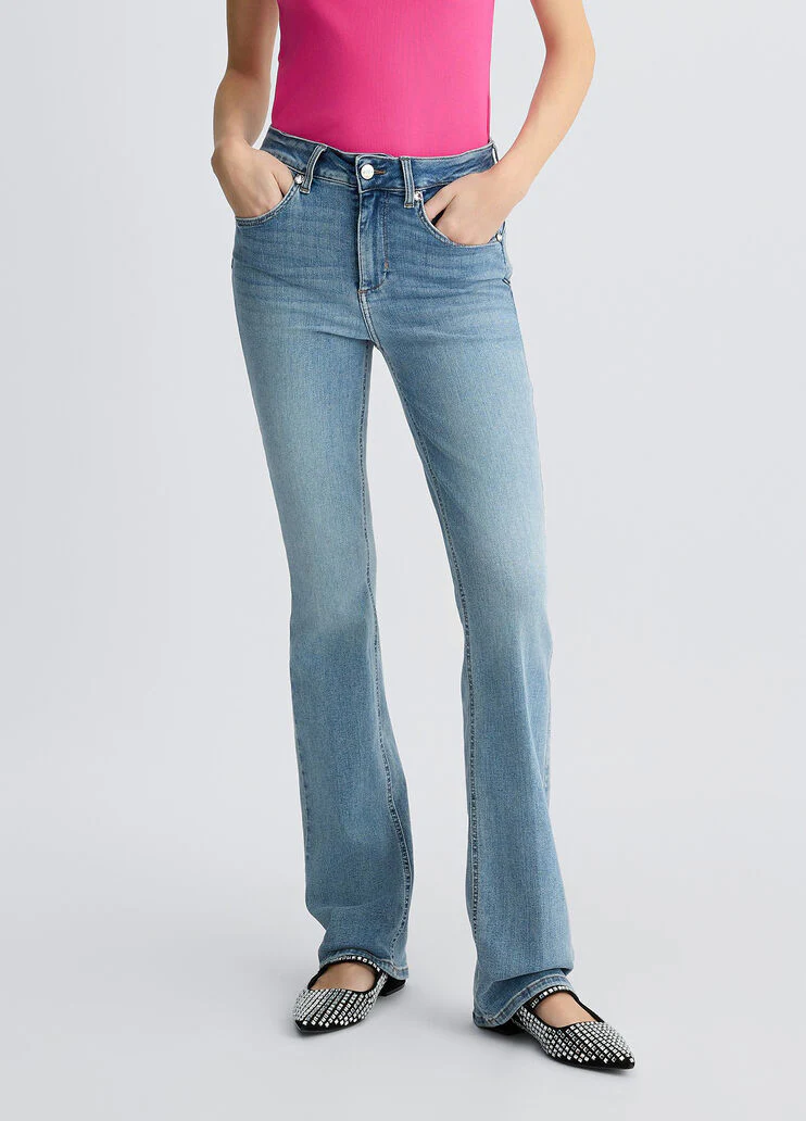 High-rise bootcut jeans