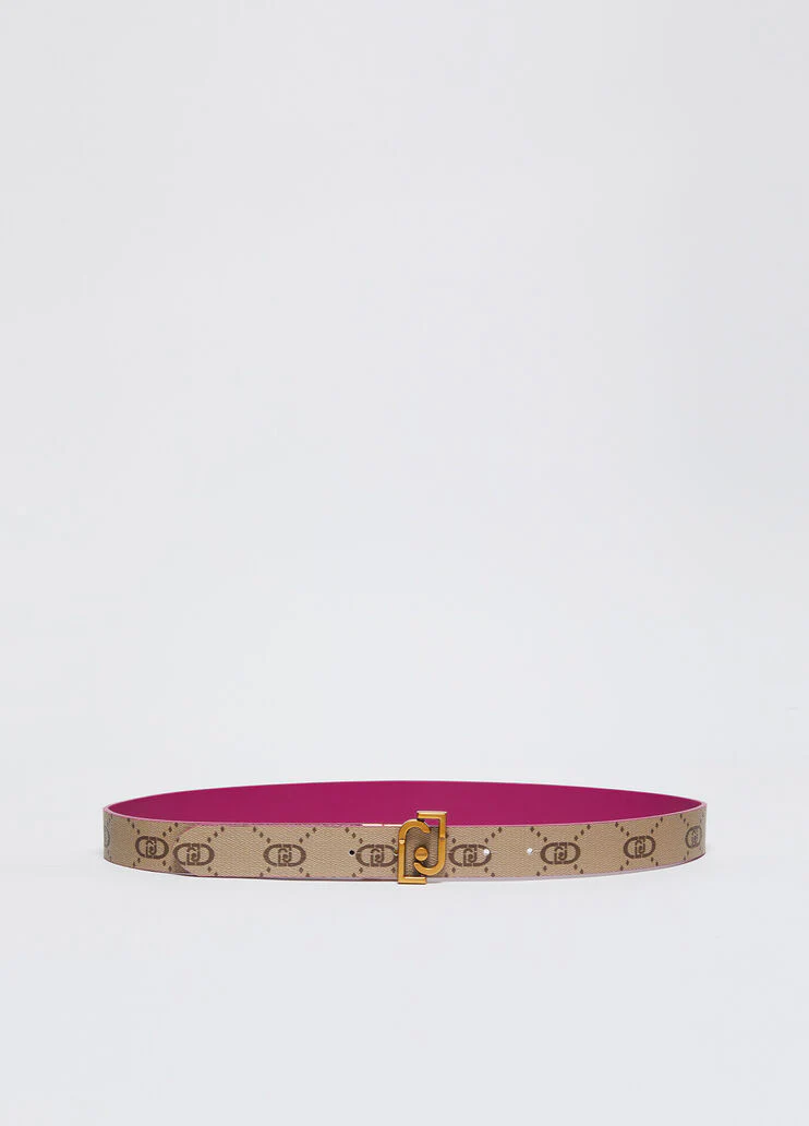 Reversible belt with logo buckle
