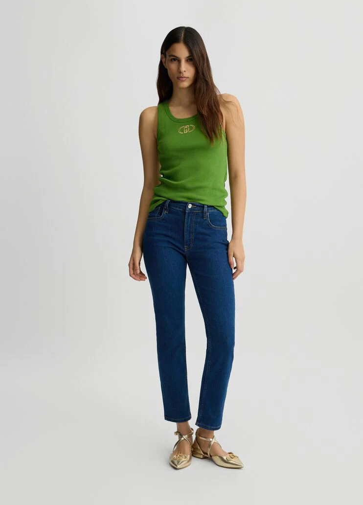 High-rise bootcut jeans