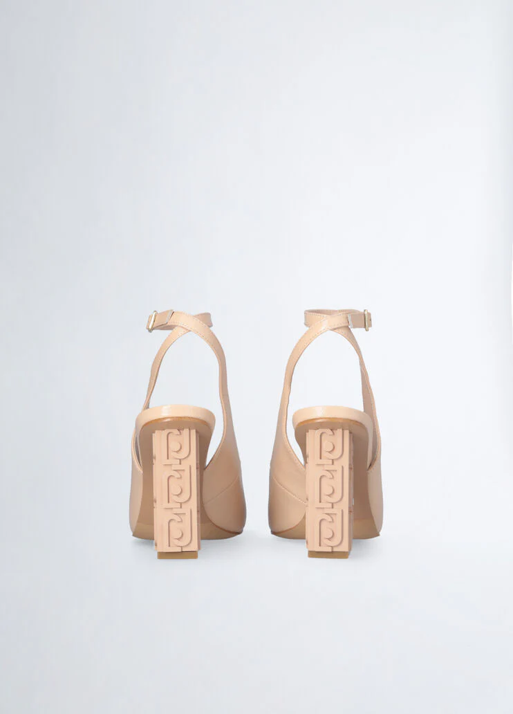Slingbacks with branded heel