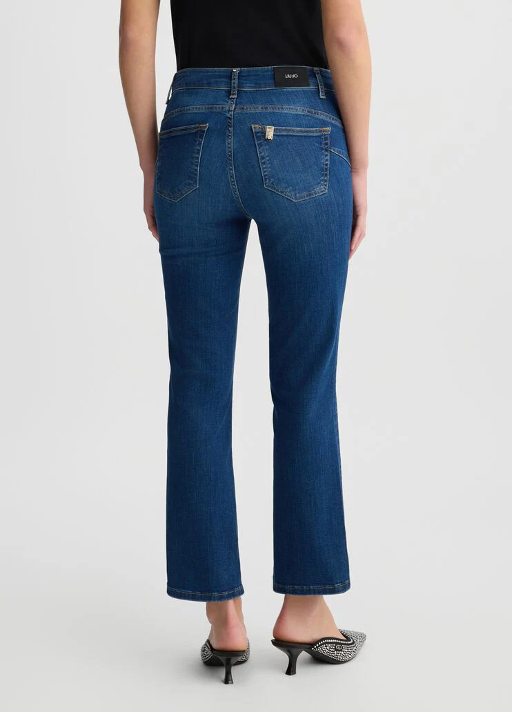 High-rise bootcut jeans