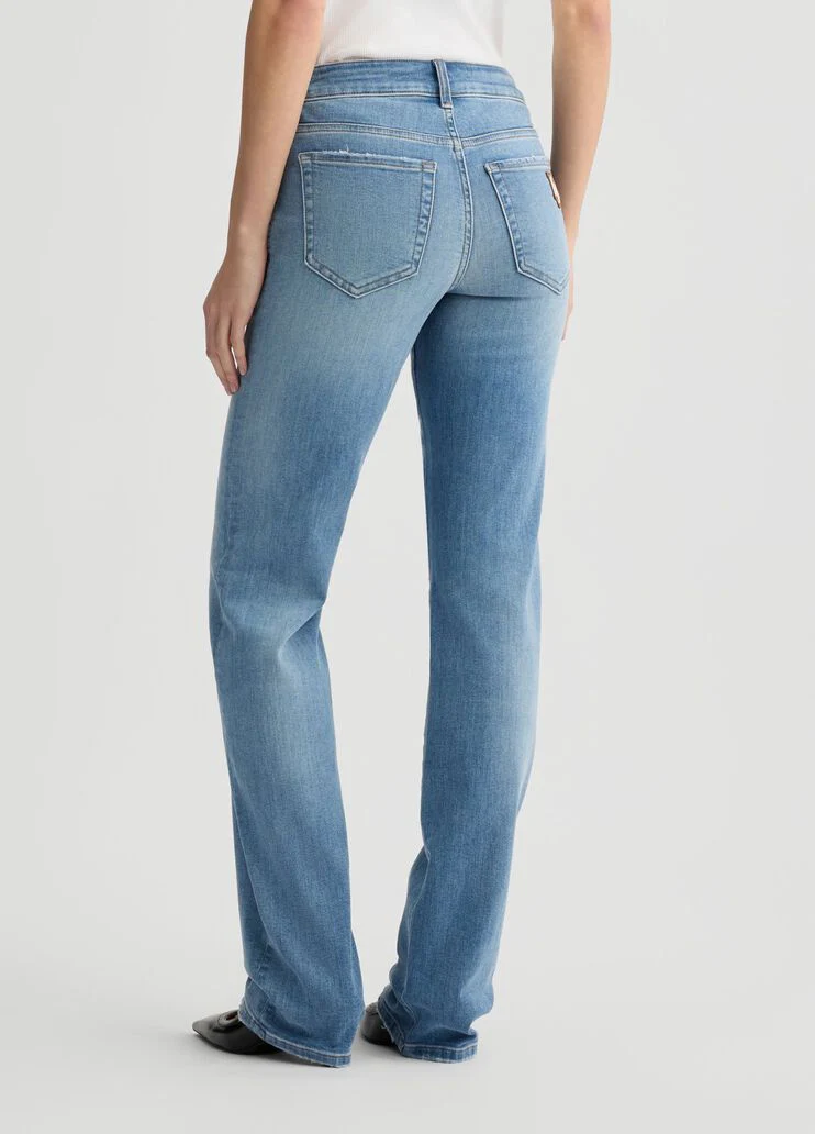 Low-rise straight-leg jeans