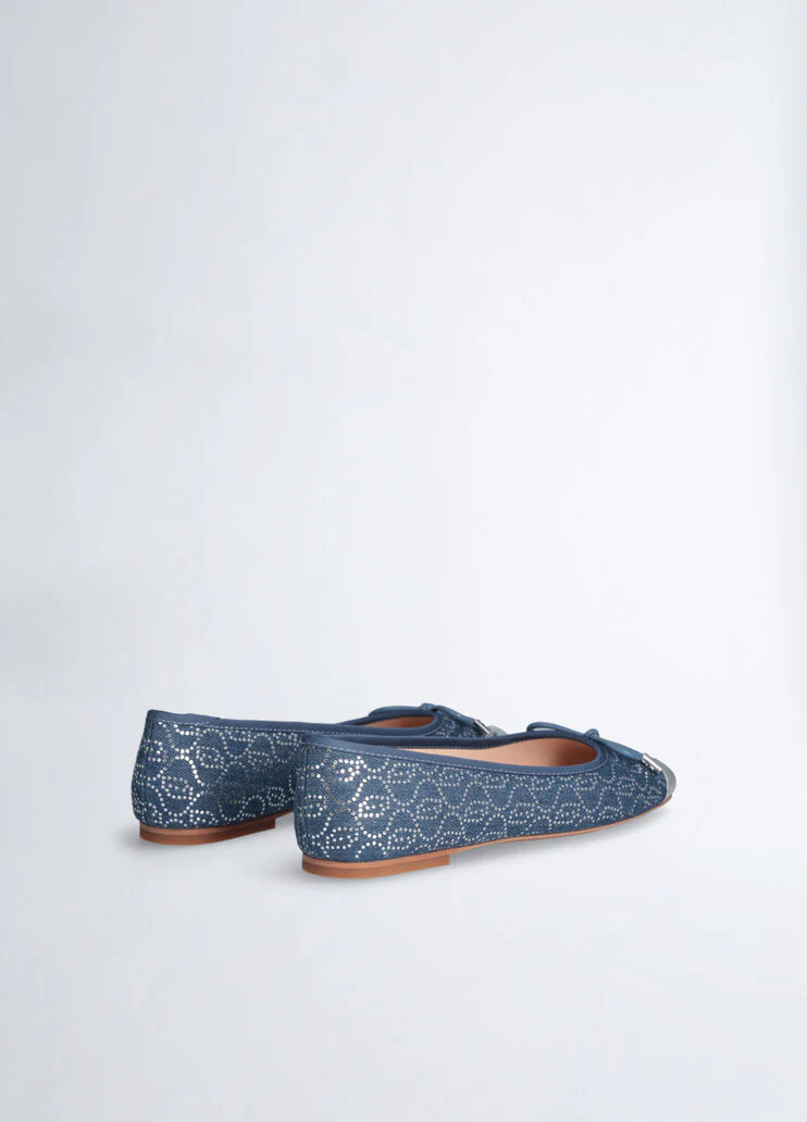 Denim ballet flats with sequins