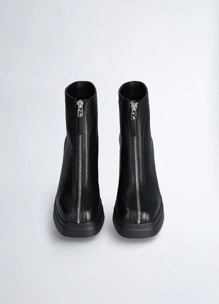 Black ankle boots with zip