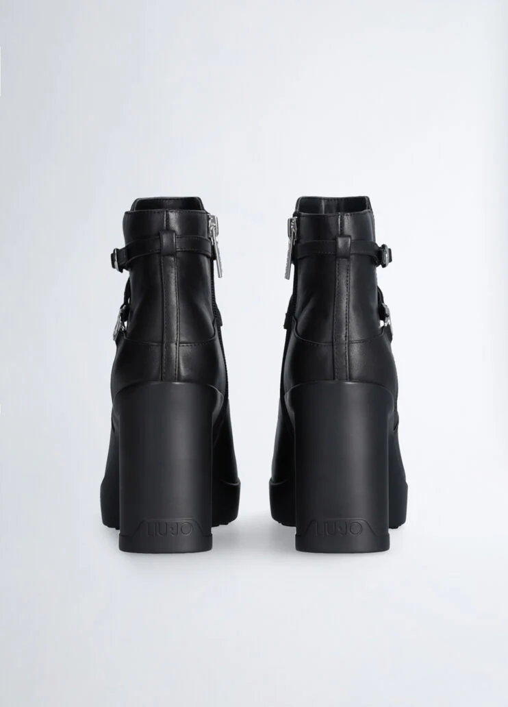 Black ankle boots in leather